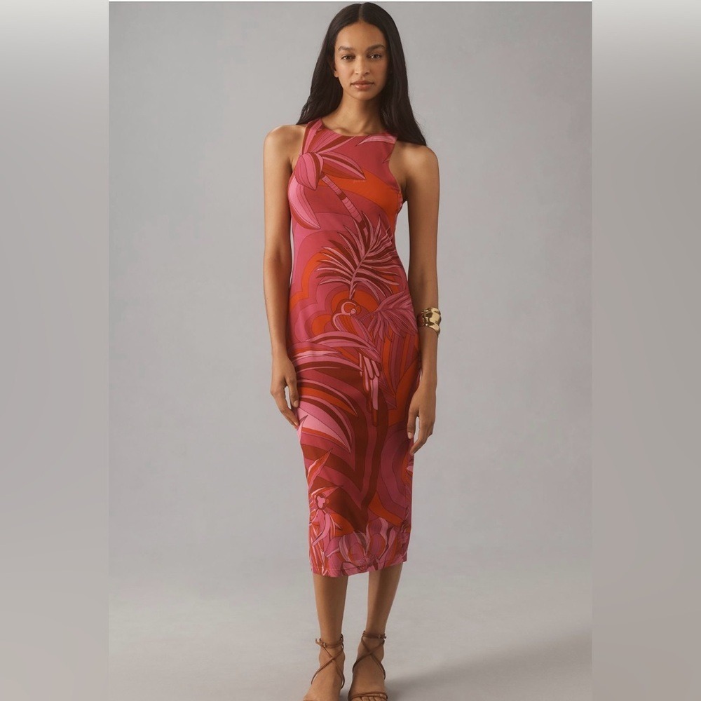 Farm Rio Endless Summer Tulle Midi Dress Boho Resort Wear Summer | Size XL